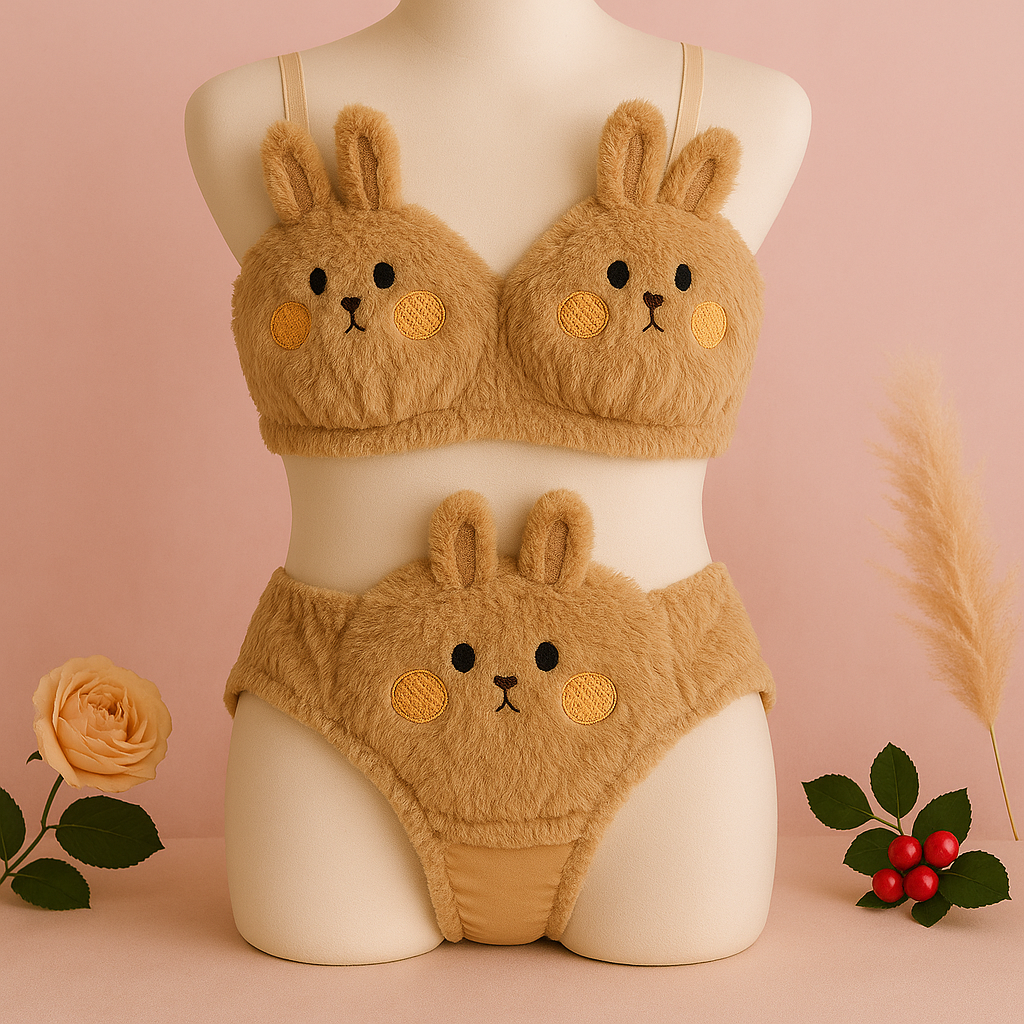Japanese cartoon rabbit underwear Bra & Panty Set